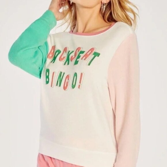 Wildfox size S Backseat Bingo baggy beach jumper sweatshirt NWT - Picture 2 of 8